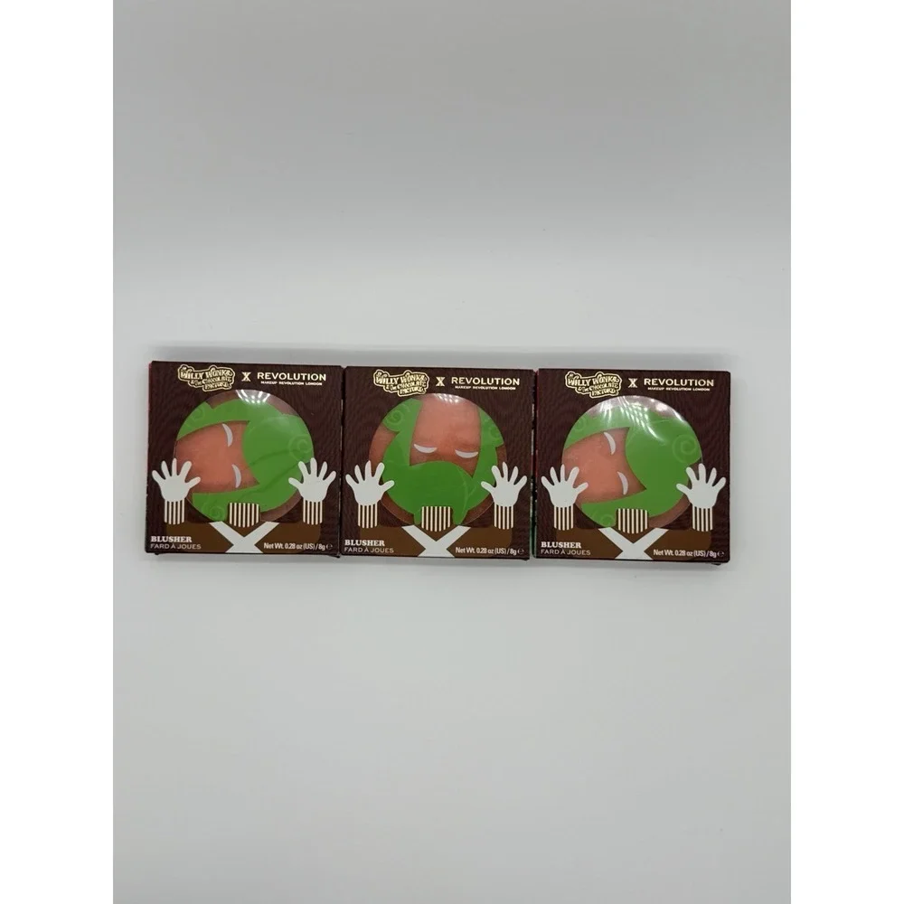 Revolution x Willy Wonka Blusher Make-Up Blush | New 3 Pack Blusher Sealed